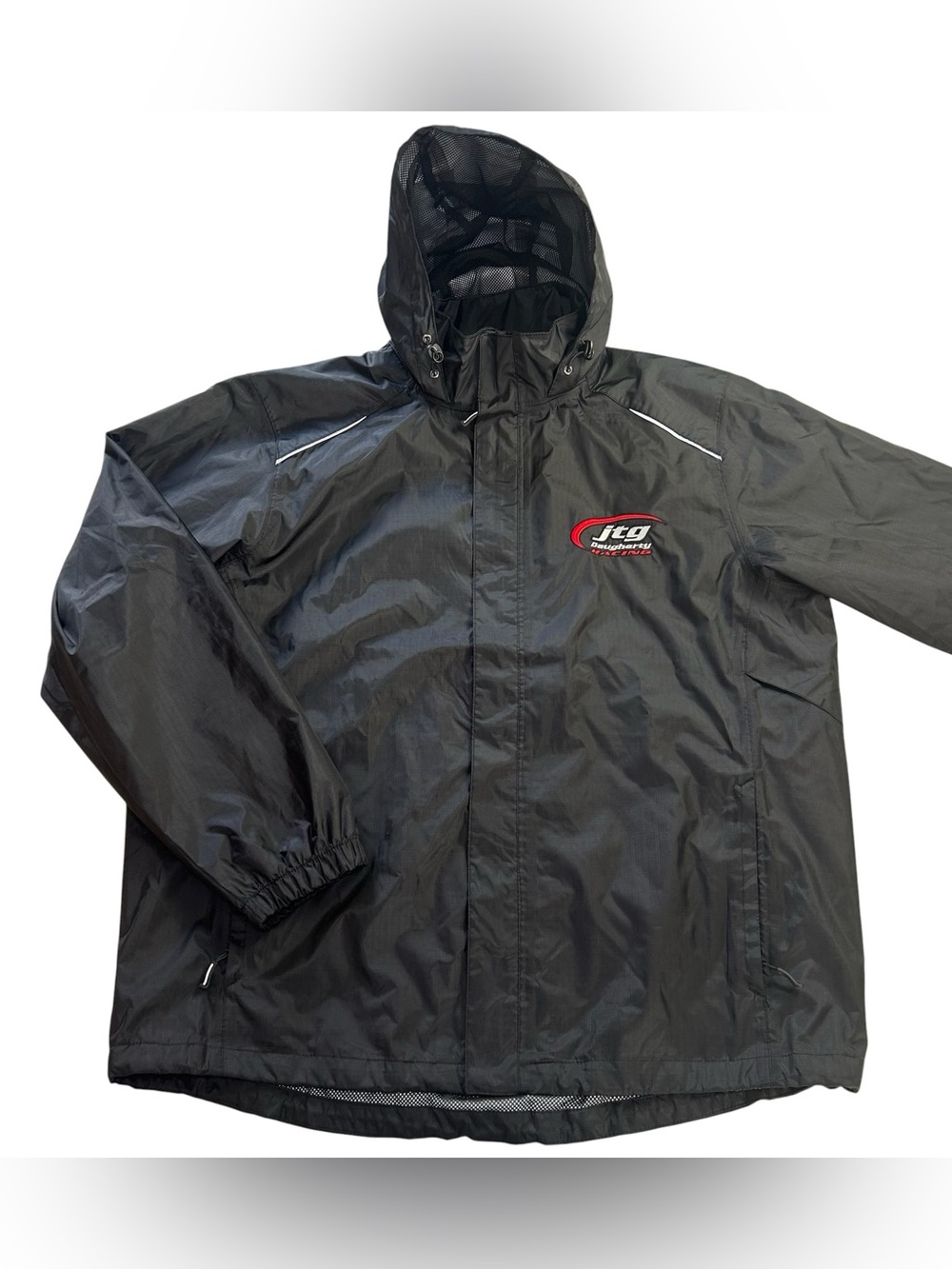 JTG Daugherty Racing Team Issued Rain Jacket NASCAR Black Stenhouse Preece sz XL